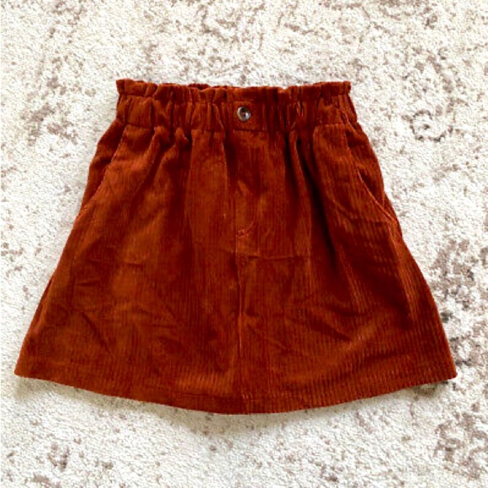 Zara Kids Rib Paperbag Skirt Brick